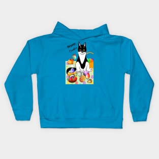 Cute Tuxedo Cat Happy Easter Copyright TeAnne Kids Hoodie